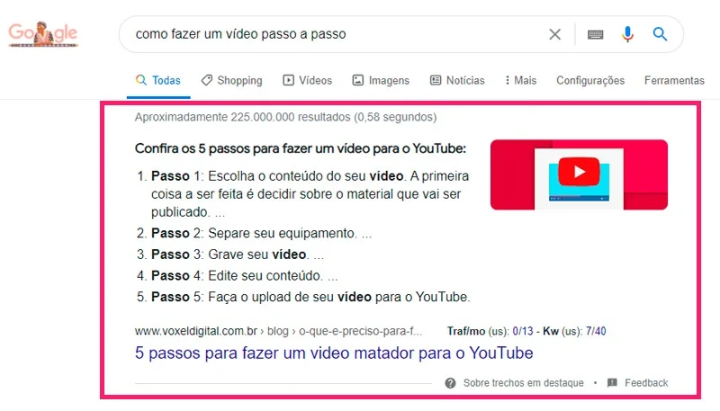 Trechos em destaque google agencia de marketing