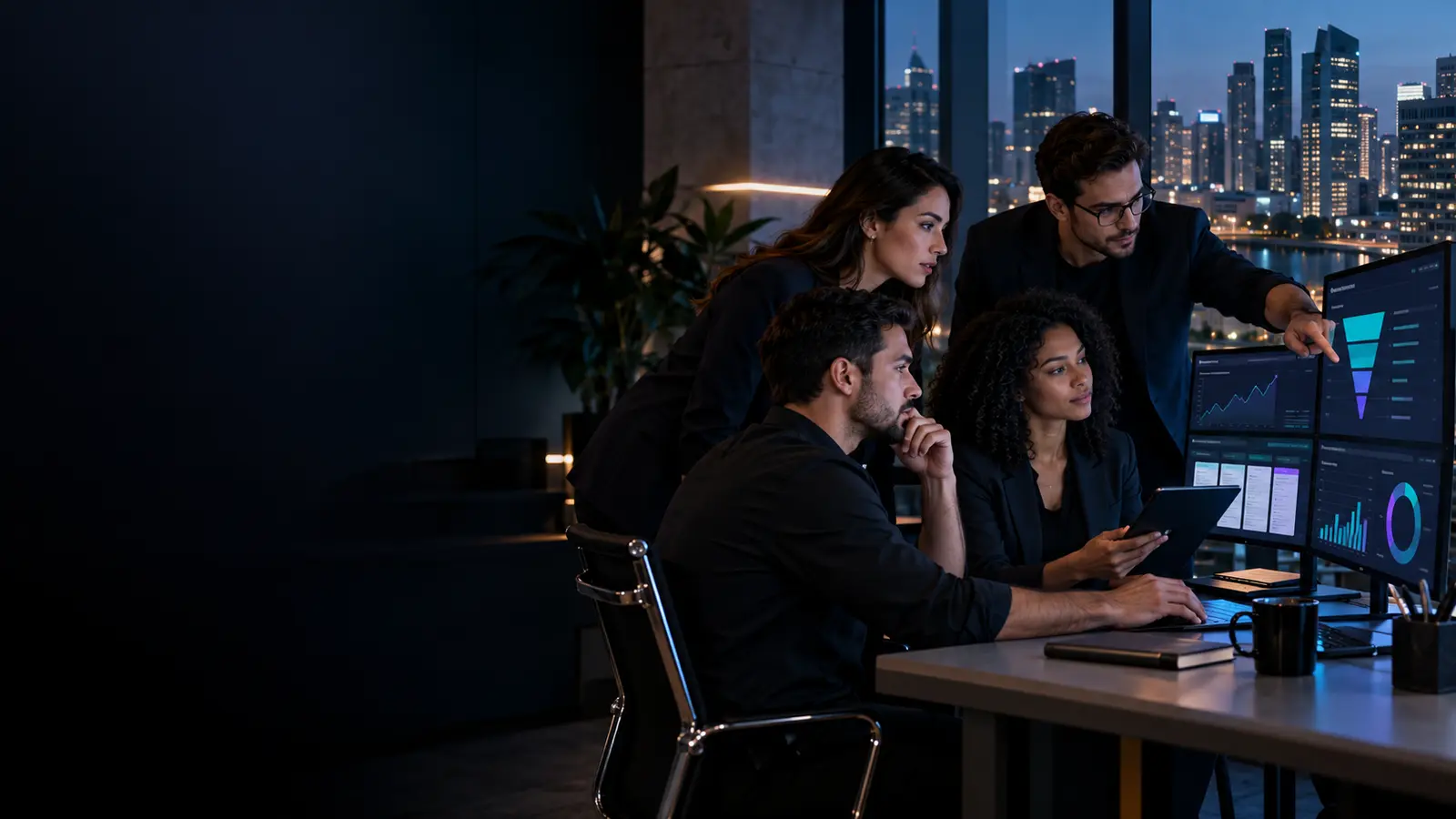 Equipe analisando uma estratégia de geração de leads para empresa de Barueri